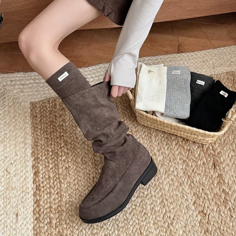 Women Stockings New Fashion Striped Cotton Knee High Socks For Girls Breathable Casual Women Long Socks School Style
