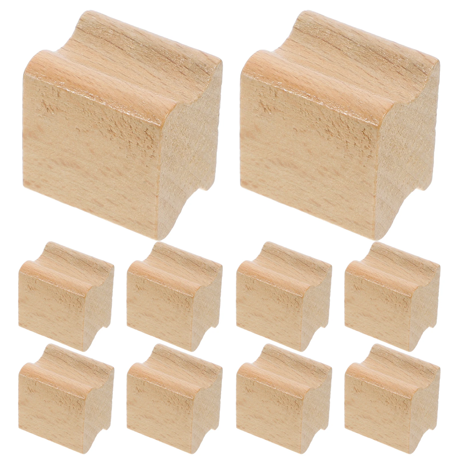 

10 Pcs Scrapbook Wooden Seal Stamp Suite Stamps for Crafting Scrapbooking Light Brown Unfinished Handle Travel