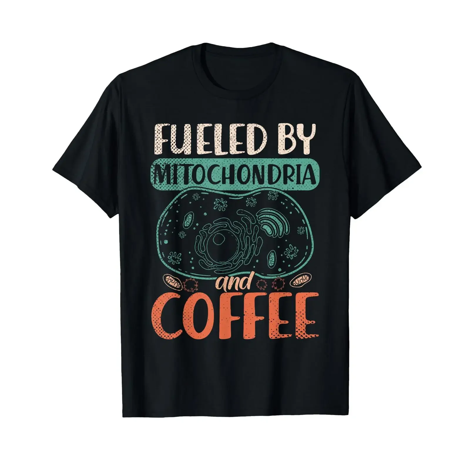 Coffeinated Biologist Nerd Mitochondria Coffee Biology T Shirt vintage Washed Versatile Unisex graphic streetwear