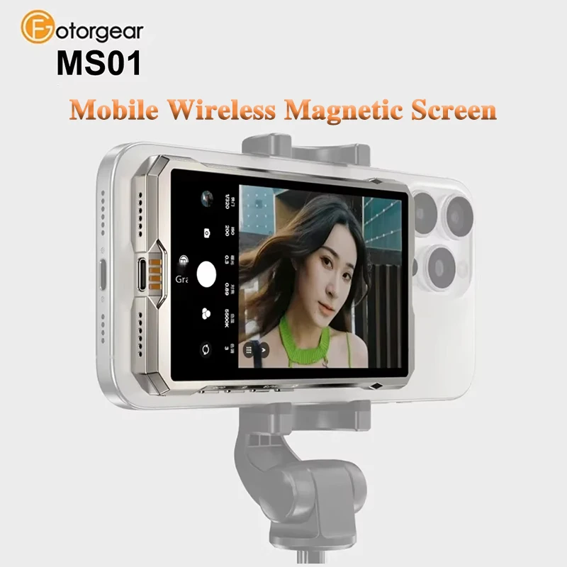 Fotorgear MS01 Magnetic Phone Selfie Monitor Screen for Smartphone Rear Camera Selfie Vlog Live Stream for iPhone Android