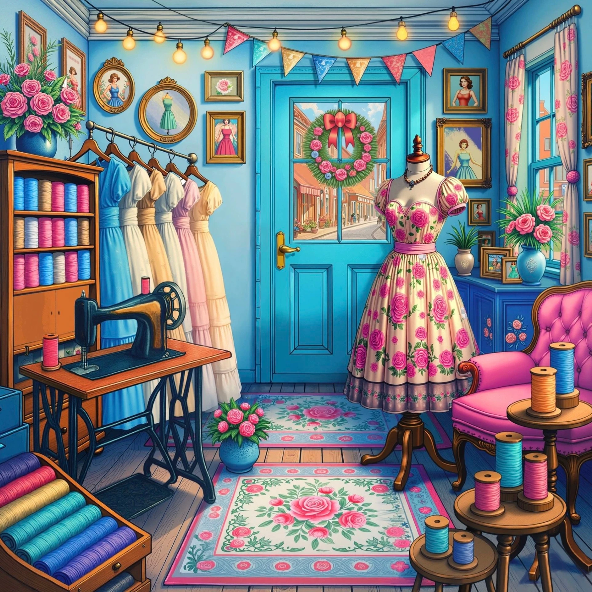 

500PCS/1024 PCS Jigsaw Puzzles Tailor's House Clothing Relaxing Family Activity Games for Living Room Home Decor Gift