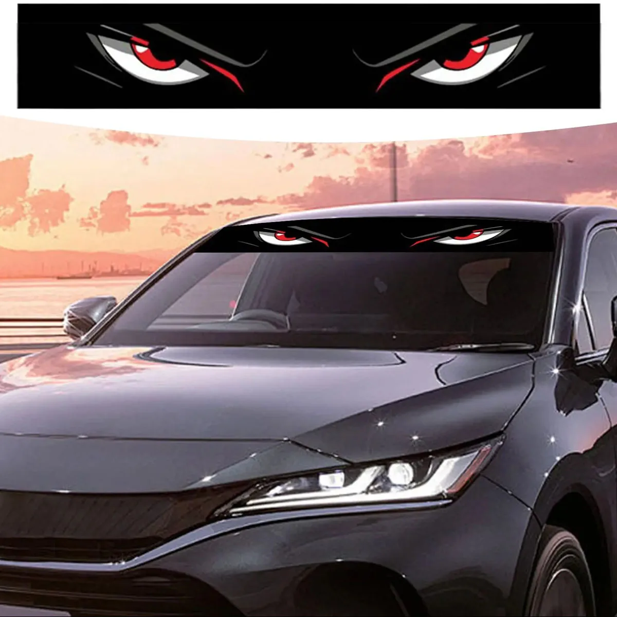 One-piece eye-catching car windshield eye sticker, car window decal Front windshield decal, suitable for all car models
