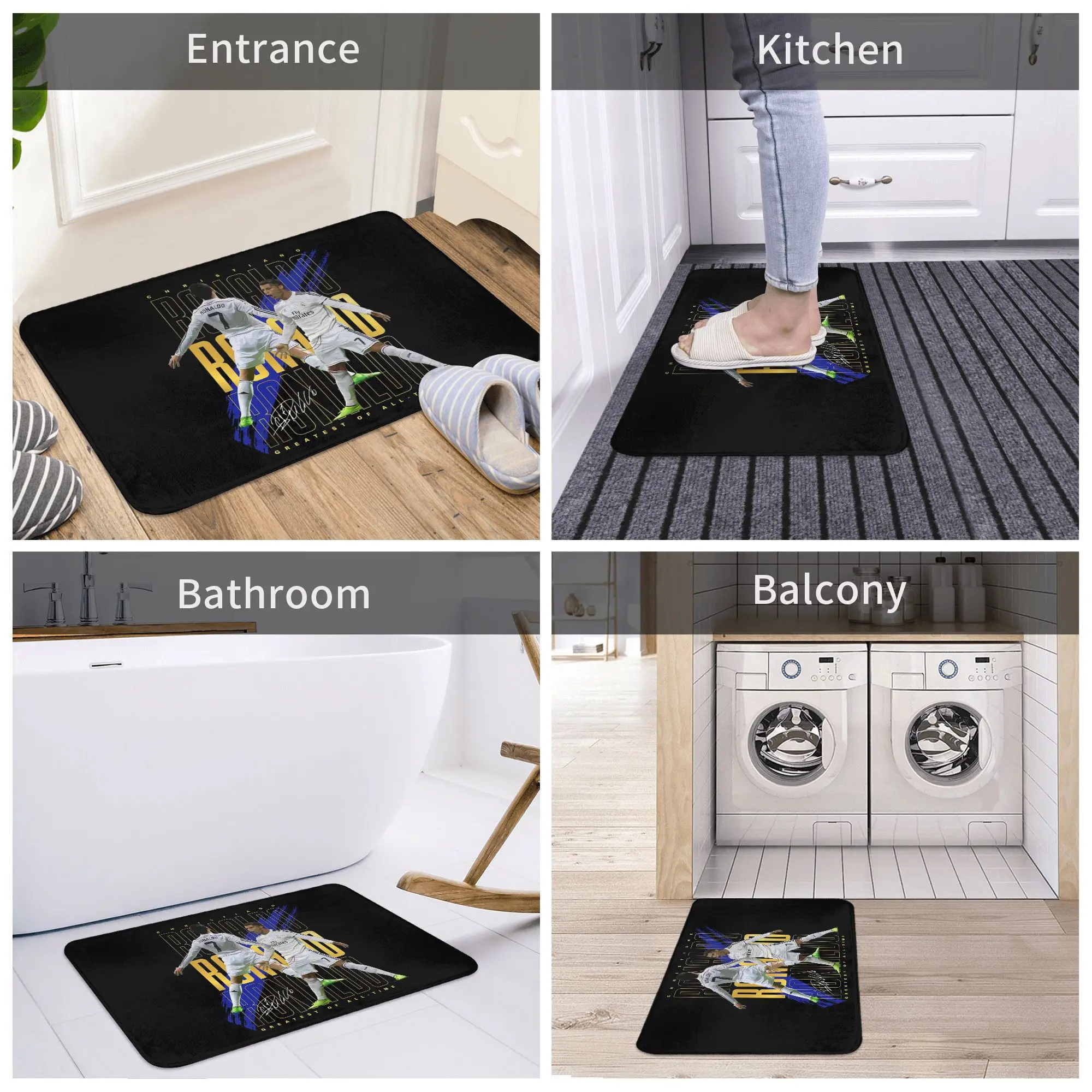 

Cristiano Ronaldo Suuiii! Non-slip Doormat Floor Mat Durable Carpet Rug for Kitchen Entrance Home Balcony Footpad Mats