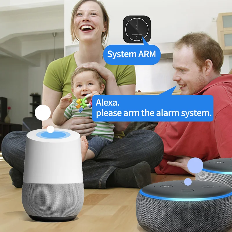 Tuya Wifi GSM Home Alarm System IOS Android 433MHz Wireless Smart Life APP 11 languages To Switch