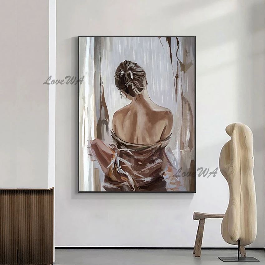 

Sexy Girl Abstract Frameless Hand Painted Wall Mural Modern Body Art Picture Canvas Dropshipping High Quality Acrylic Artwork