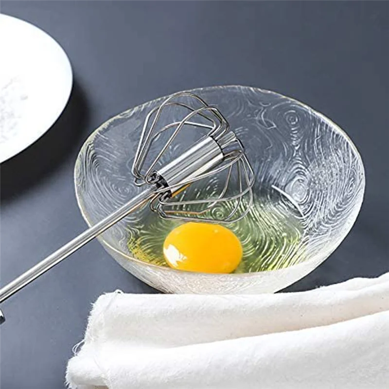 3PCS Hand Push Rotary Whisk Blender Baking Tools Whisk Butter Whisk Kitchen Supplies (Blue)