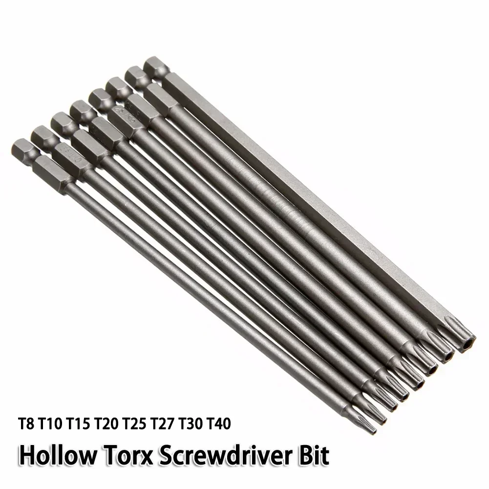 

7.78In Hollow Torx Screwdriver Bit Hex Shank T8-T40 Tool For Exact Screw Unscrew Screwdrivers Bits Hand Tool Accessories