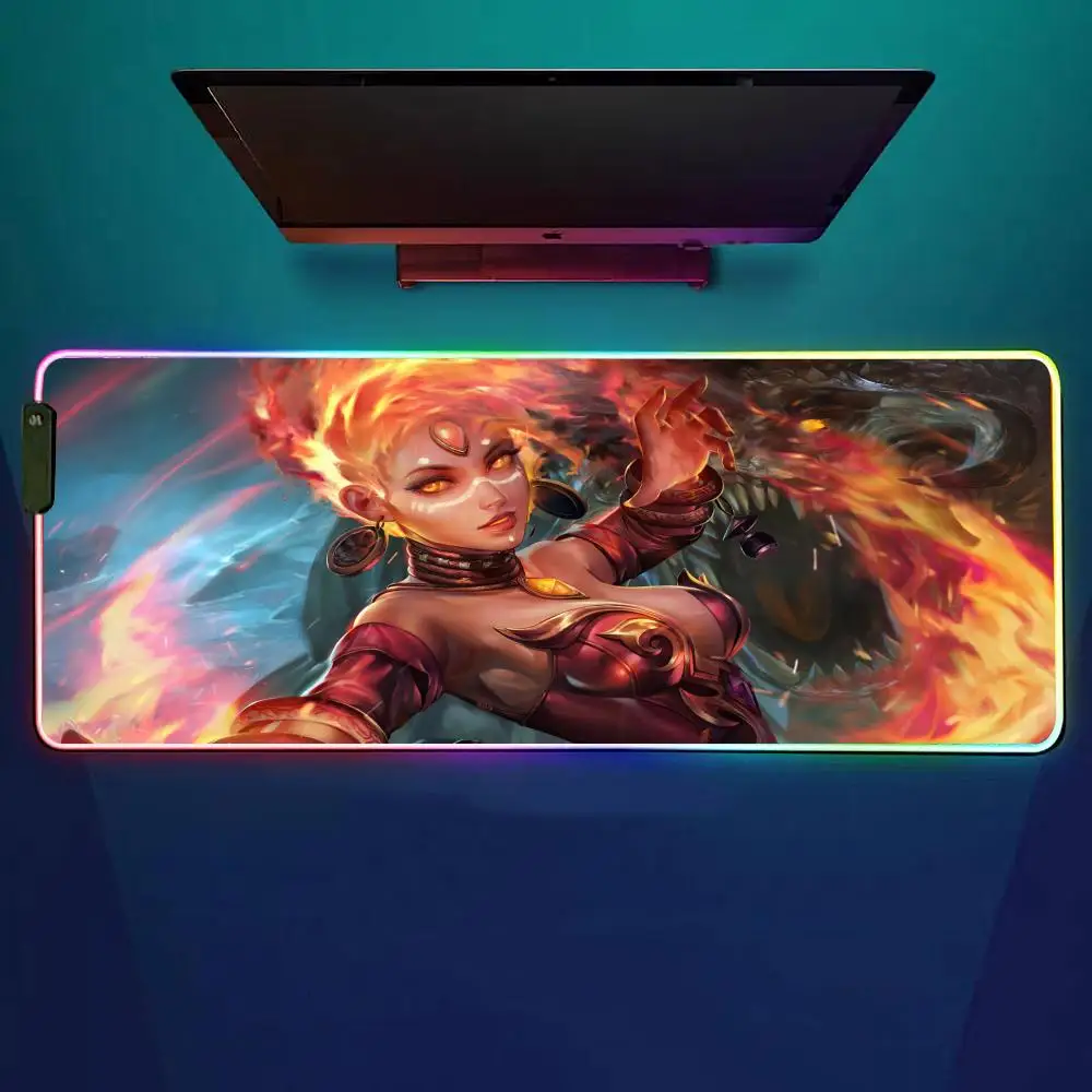 

Hot Dota 2 Game Mouse Pad RGB Gaming Mouse Pad Desk Mat HD Gamer Large LED Light XXL MousePads