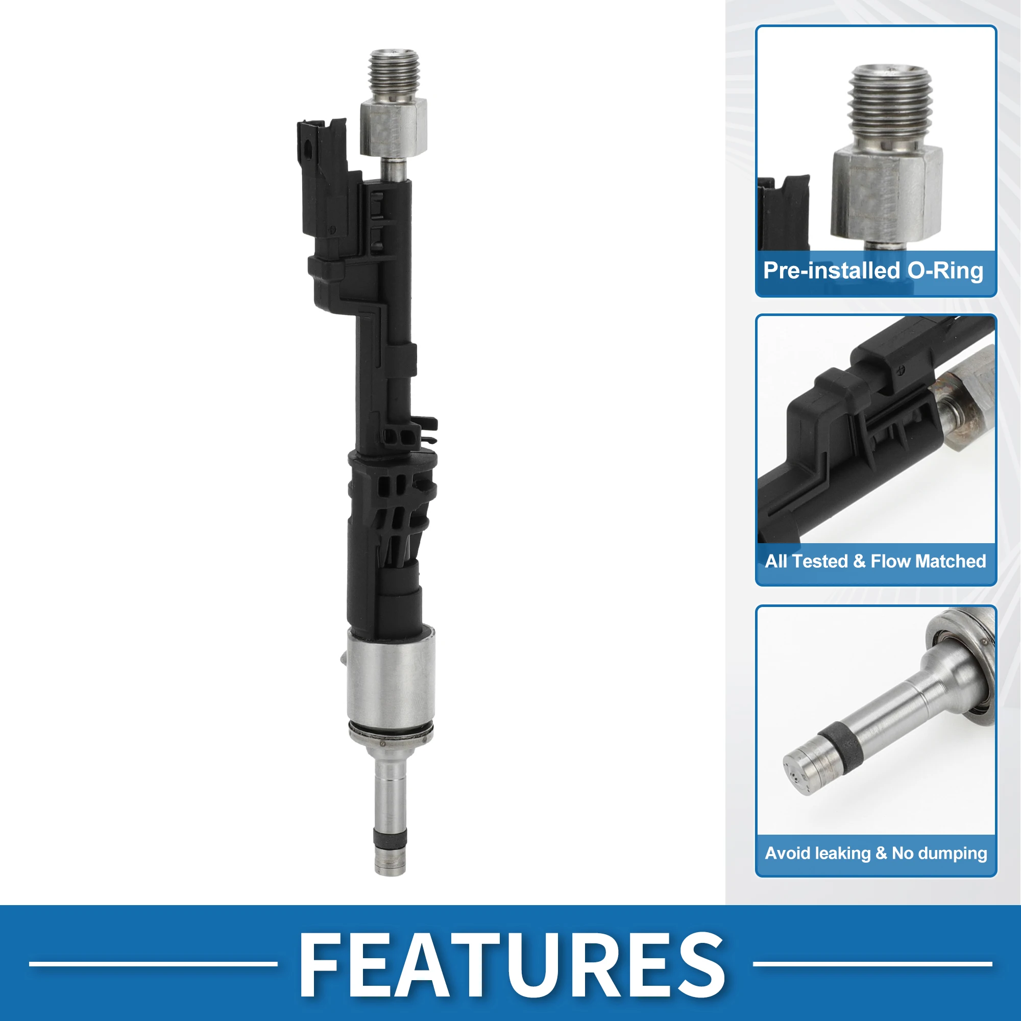 

Топливная форсунка UXCELL No 13537568607 для BMW 135i Base 2011 3.0L, черная, 1 шт.
