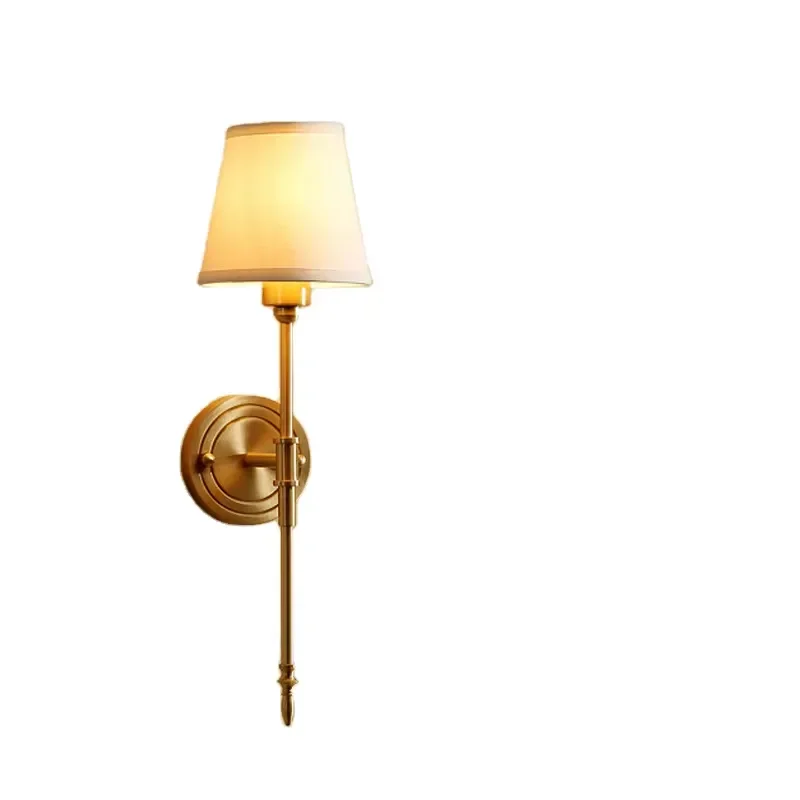 for Rooms Hotel Bedroom Bedside Nordic Modern Wall Lamp Hotel Living Room Wall Lamp with Fabric Shade E14