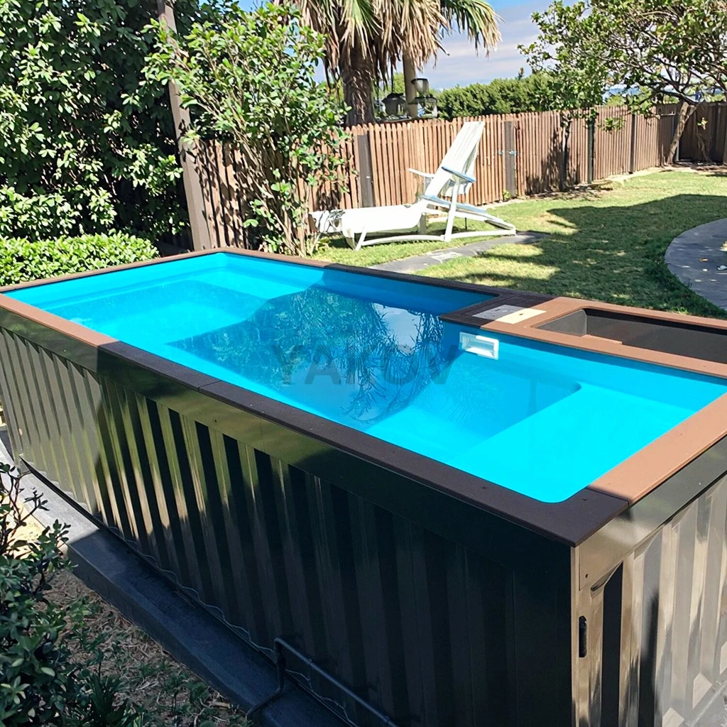 Luxury shipping container pool 20ft waterproof durable outdoor above ground pool garden terrace backyard relaxation Customized