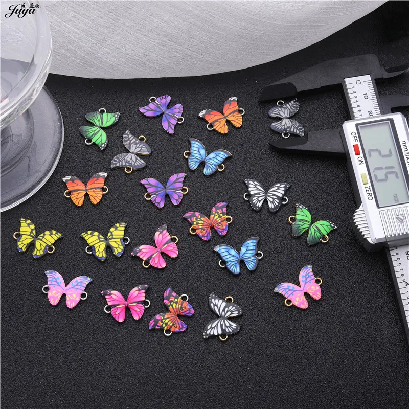 10 teile/los Bunte Druck Schmetterling Stecker Schmuck Erkenntnisse Zubehör Für DIY Machen Armbänder Liefert – Detail 7