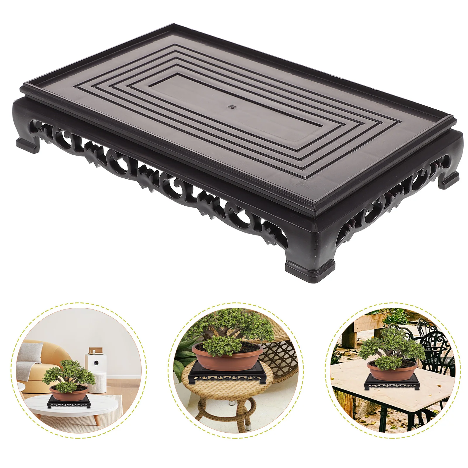 

Rectangular Plastic Flowerpot Stand Stable Fish Tank Holder Indoor Pot Stand Base Multipurpose Display for Plants