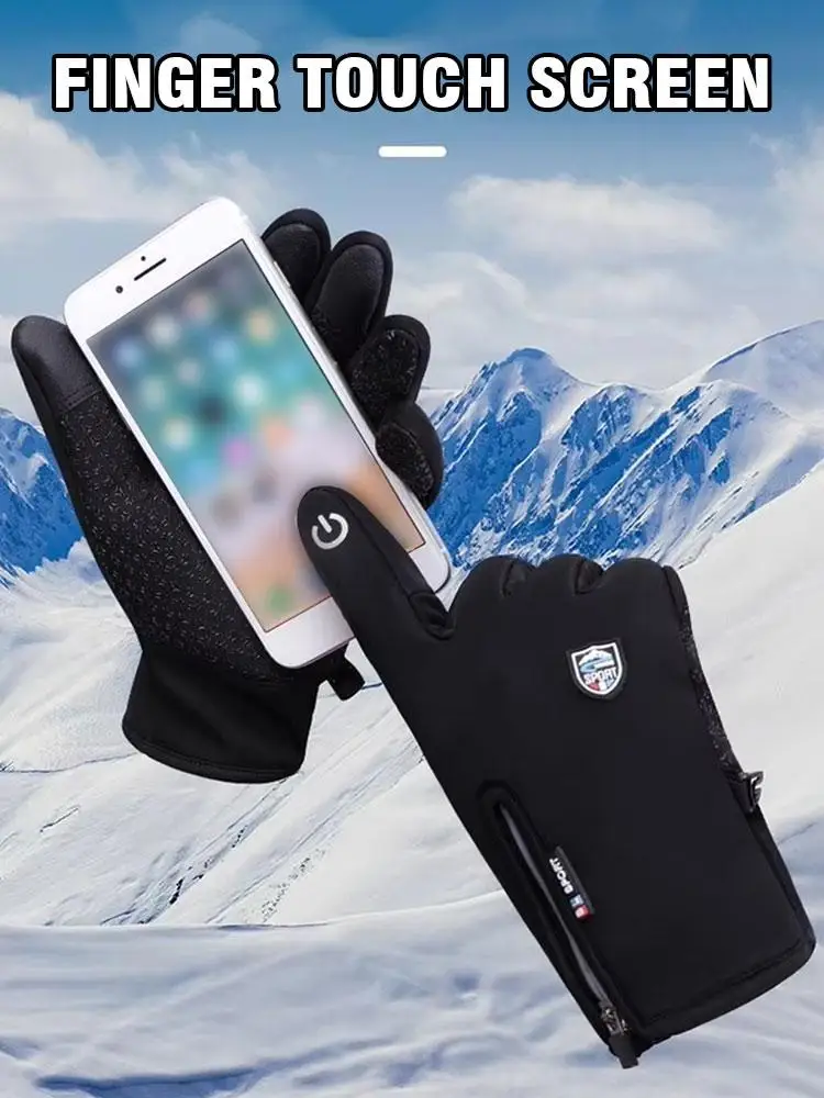 AliExpress Winter Warm Touch Screen Gloves Outdoor Windproof Waterproof Cold-proof Gloves Men Driving Cycling Fishing Ski Gloves