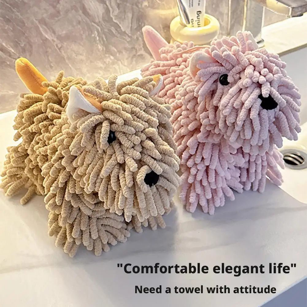 منشفة يد من الشنيل للكلاب مع حلقات تعليق، مناشف من الألياف الدقيقة الناعمة الماصة سريعة الجفاف للحمام المطبخ