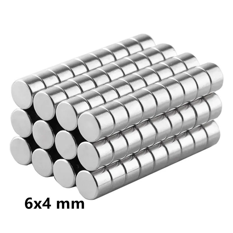 20~1000pcs 6x4 mm Permanent Small Round Magnet 6mmx4mm Neodymium Magnet disc Dia 6x4mm Mini Strong Magnetic Magnets sheet 6*4 mm