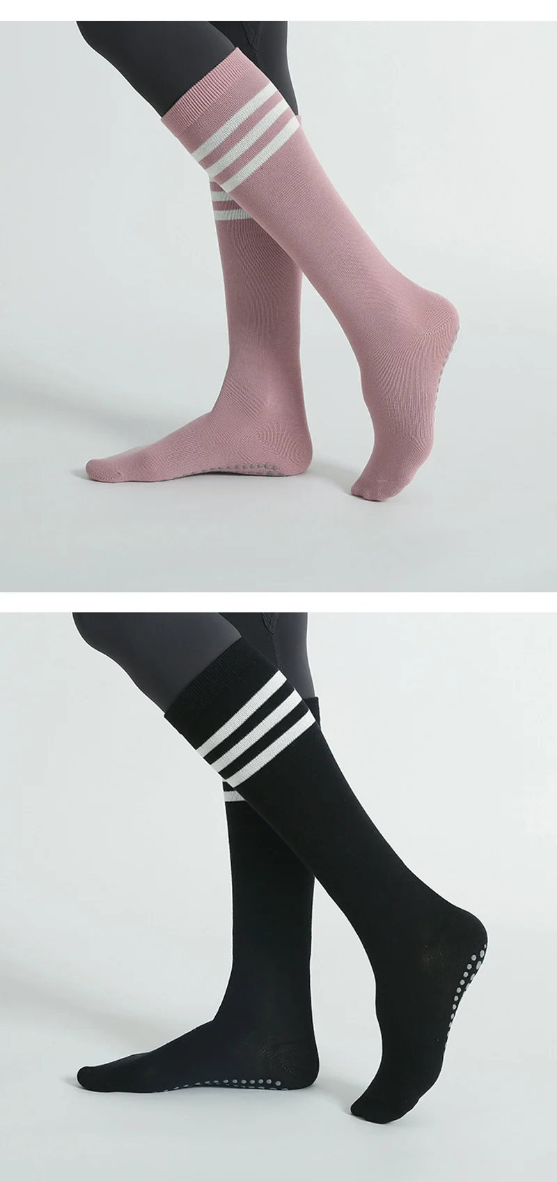 Herbst Winter Frauen Yoga Socken Gestreiften Baumwolle Fitness Atmungsaktive Pilates Socken Mittelrohr Nicht-Slip Gym Dance Ballett Grip socken – Detail 14