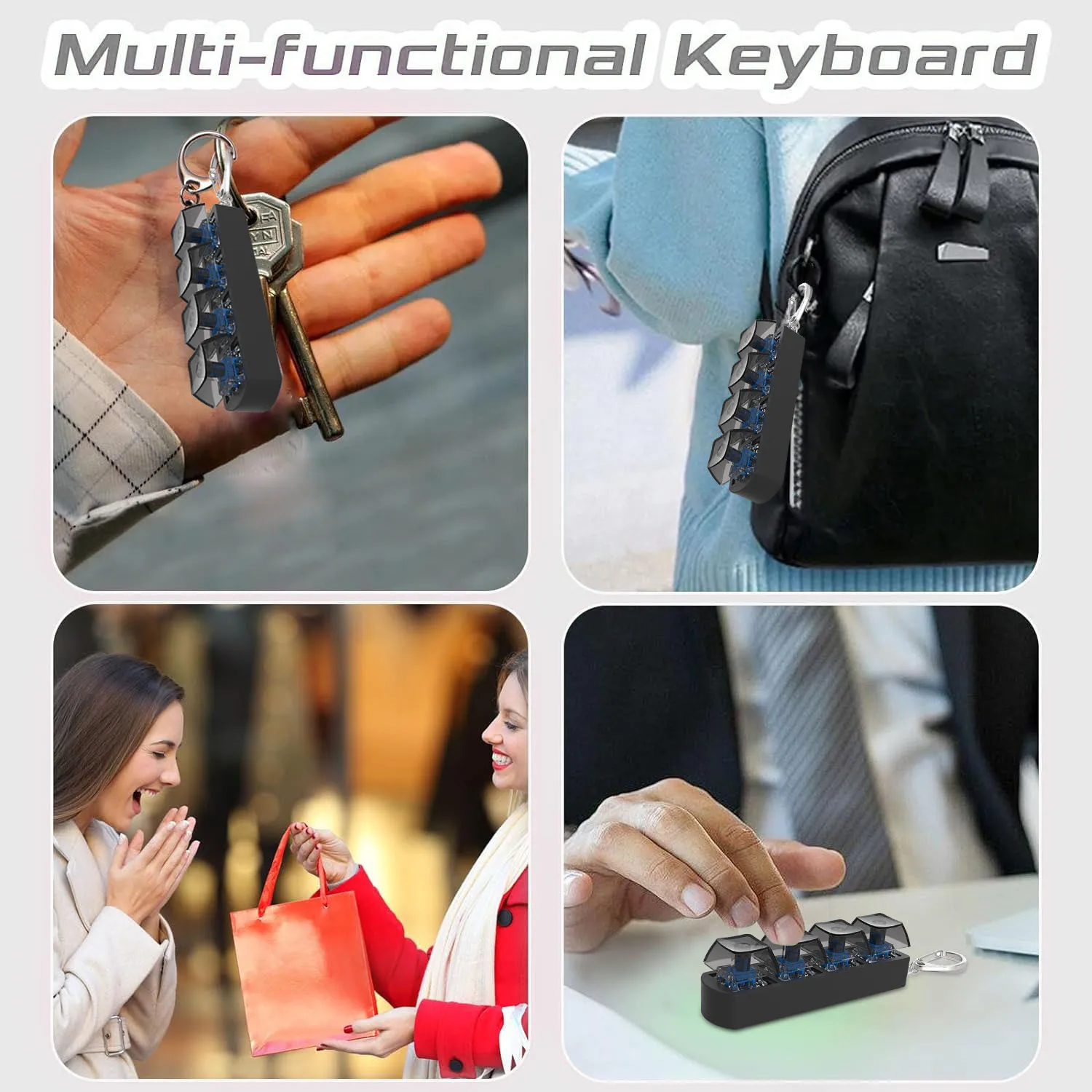 Transparent 1/2/4/9 Keys Keyboard Keycaps Fidget Toy Party Anti-anxiety Point Keycap Black White DIY Keycaps Toy Keyboard Caps