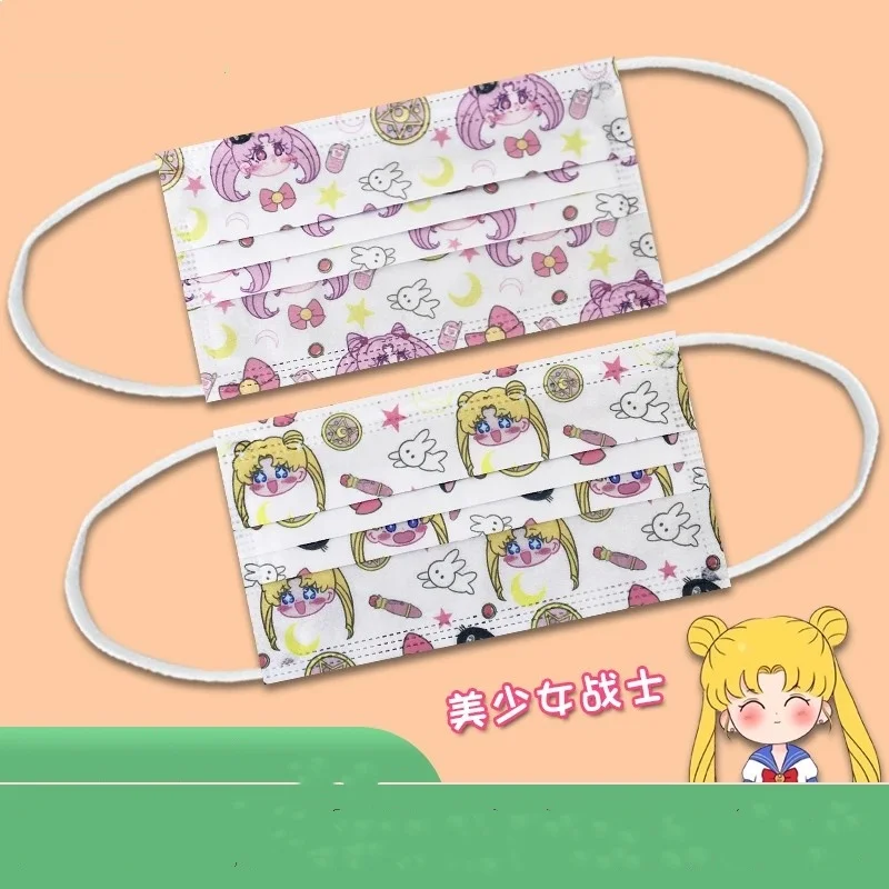 

20 шт., одноразовая защита от пыли для взрослых, японский Сейлор Мун, безопасная дышащая мультяшная аниме-украшение для лица