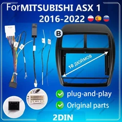 10 inch For MITSUBISHI ASX 1 2016-2022 Car Radio Fascias Android MP5 Stereo Player 2Din Head Unit Panel Frame