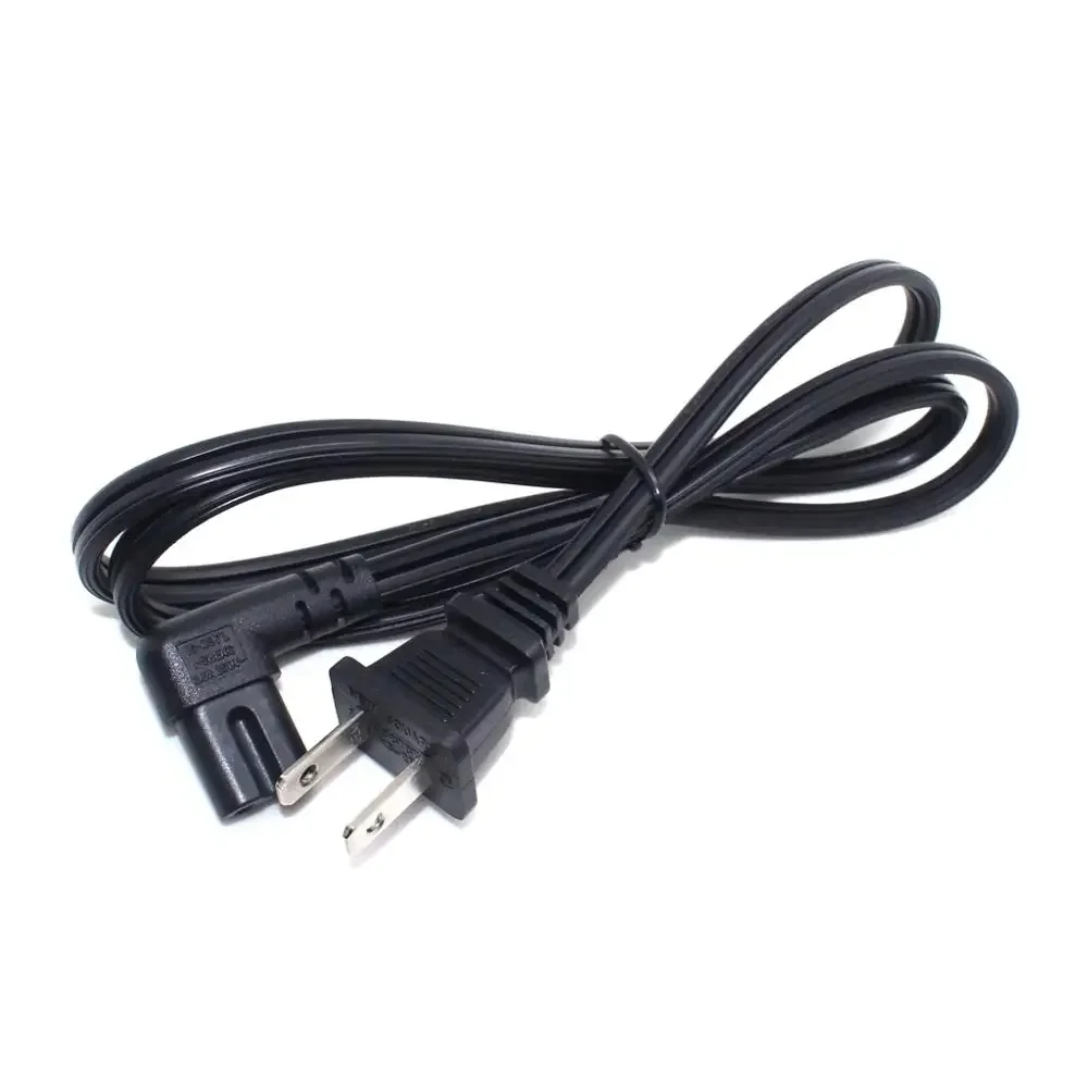 NEMA 1-15P to IEC320 C7 Right Angle Power Cord for TV/PS,USA 2 Prong Angled Power line cable,SPT-2x18AWG, 1m/2m/3m/5m