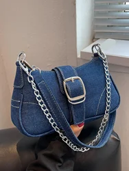 2024 New Cowboy Small Bag Female Europe and the United States Wind Fashion Single Shoulder Crossbody Chain Armpit Baguette