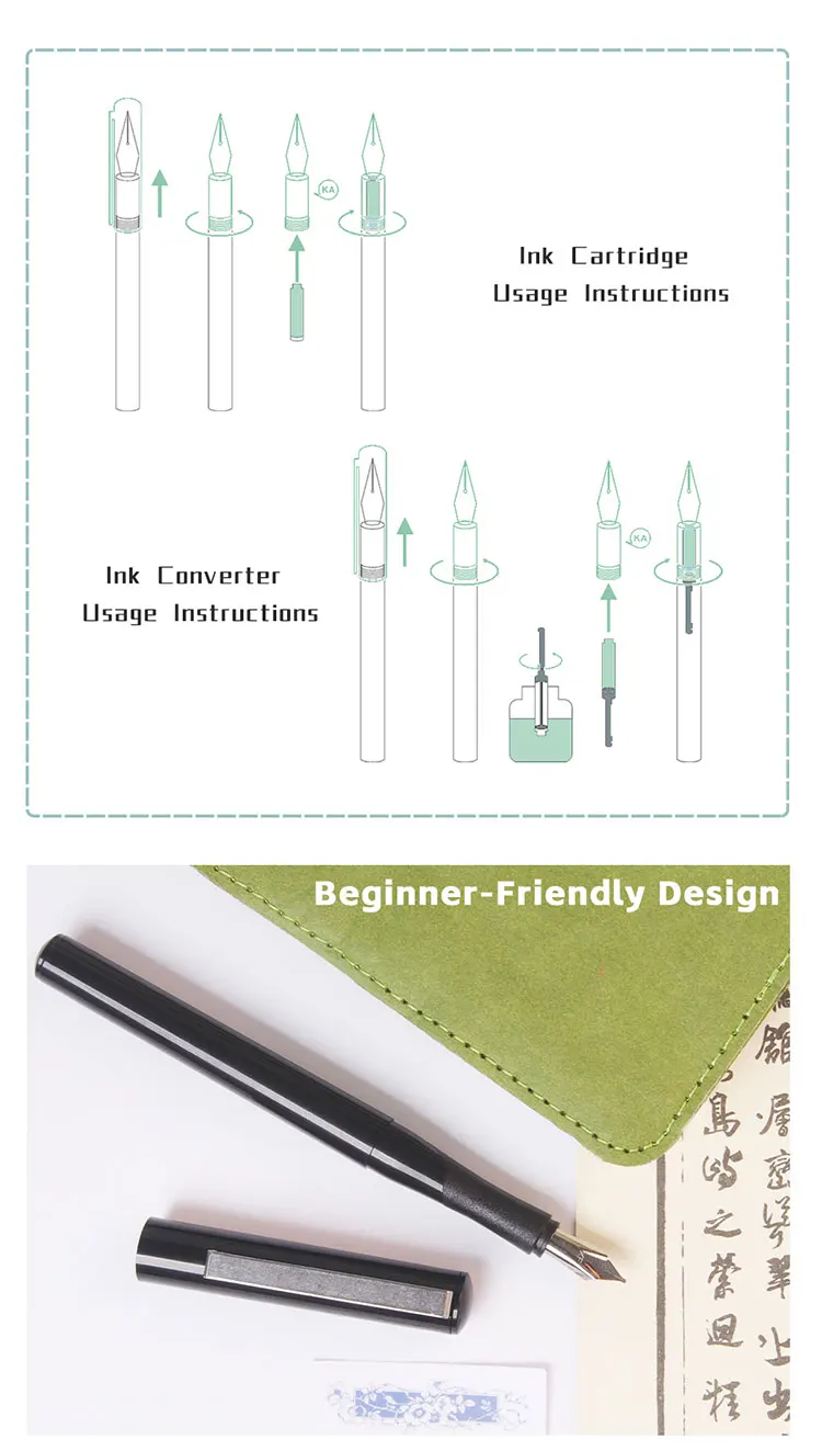 Neue 4 Nib Kalligraphie Brunnen Stift Verlängern Halter mit 3Pcs Tinte für Schreiben Kugelschreiber Patrone Geschenk Box Büro Schreibwaren liefert – Detail 2