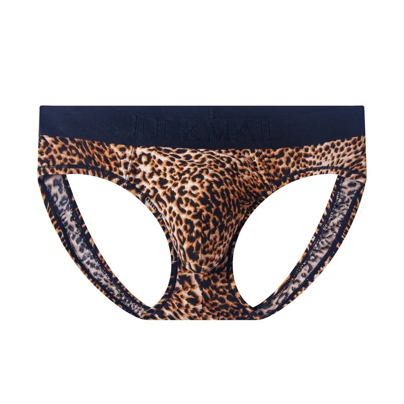 Jockmail Mens Thong Briefs Sexy Low Waist Leopard/snake Print Butt Lifting Empty Sport Boxers Man Jockstraps Hot Sissy Lingerie