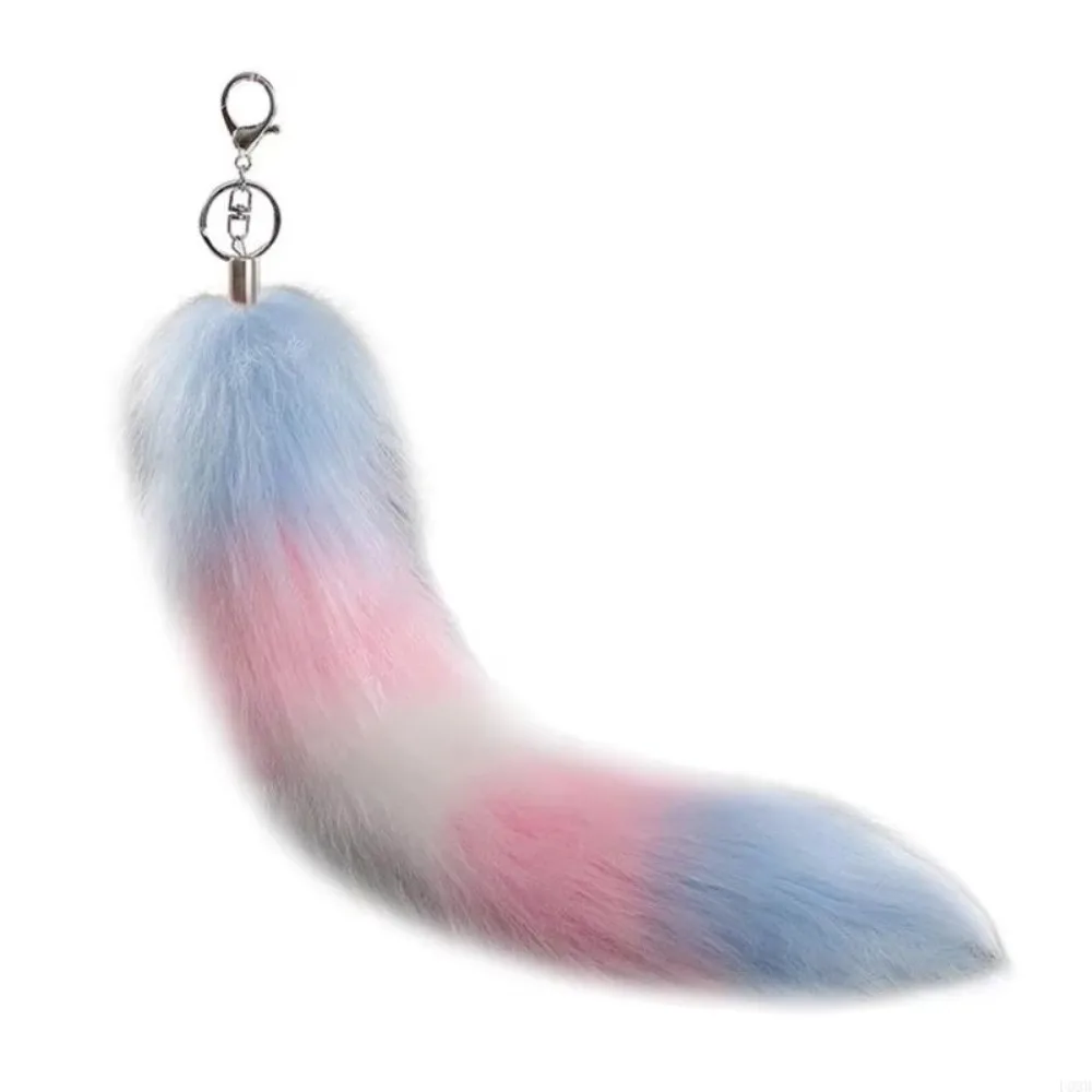 40cm Fox Tail Keychain Faux Fur Hanging Design Cosplay Accessory Keychain Attachment Keyring Costume Decoration Bag Decoration