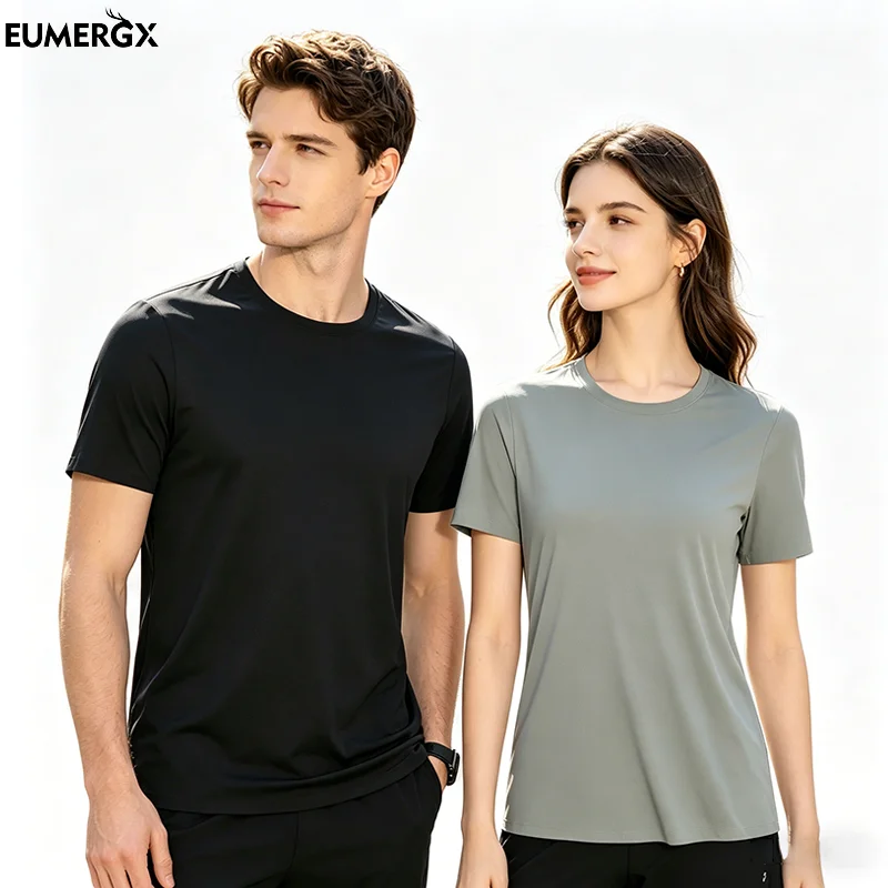 

EUMERGX Men's Women's Lightweight T-Shirt Hiking Camping Mountaineering Running Short Sleeve Tee Quick Dry Stretch T-Shirts
