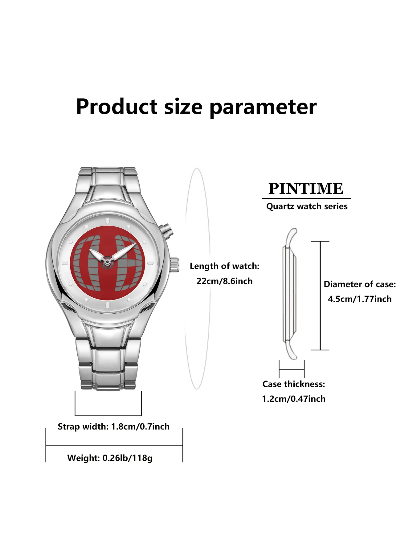Men's Quartz Watch, with Dual Batteries and Dual Movement Electronic Display, Round Dial, Water-Resistant and Luminous for Night