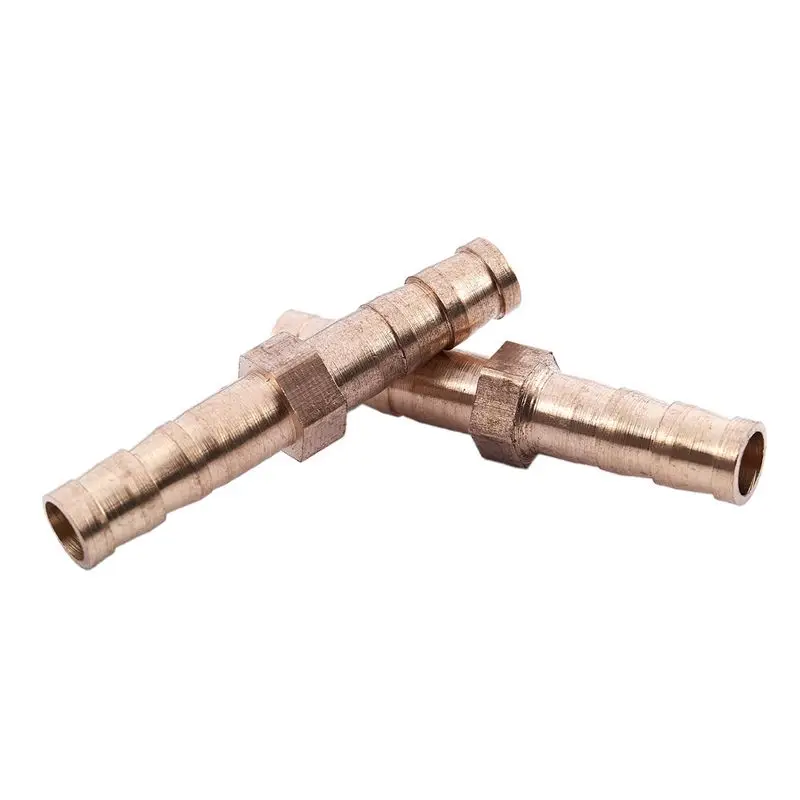 DT17 30 Pcs Gold Tone Brass Straight Hose Connector Joiner, 40mm 6mm ID Fuel Water Air Line Fittings