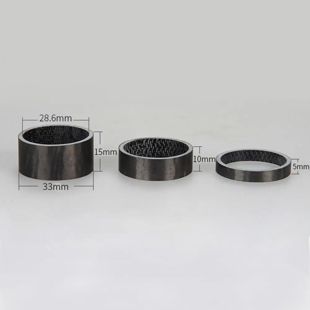 5Pcs Bicycle Carbon Fiber Washer Road Bicycle Headset Stem Spacer Kit  MTB Front Fork 5mm 10mm 15mm Road Bike Accessories