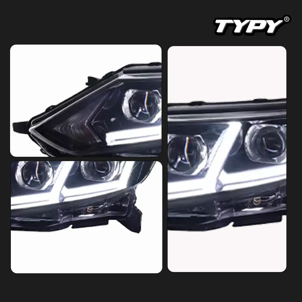 

TYPY New LED Headlight Upgrade Modified Full Head Lamp For Nissan Qashqai 2016-2017 Turn Signals Daytime Running Lights