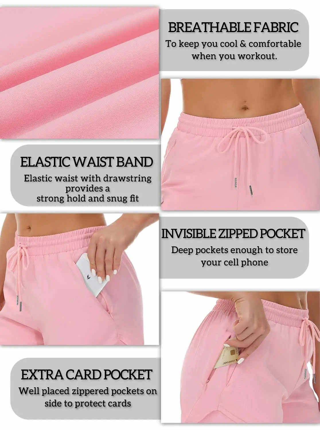 Sportshorts für Damen, zum Laufen, für Yoga, zweiteiliges Design, Shorts mit Anti-Exposition-Funktion, für Fitness, elastisch, figurformende Leggings. – Detail 13