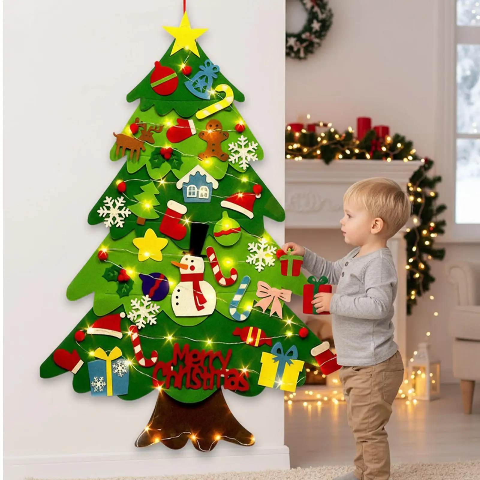 ورأى DIY شجرة عيد الميلاد زينة عيد الميلاد للمنزل نافيداد السنة الجديدة عيد الميلاد الحلي سانتا كلوز هدايا عيد الميلاد للأطفال