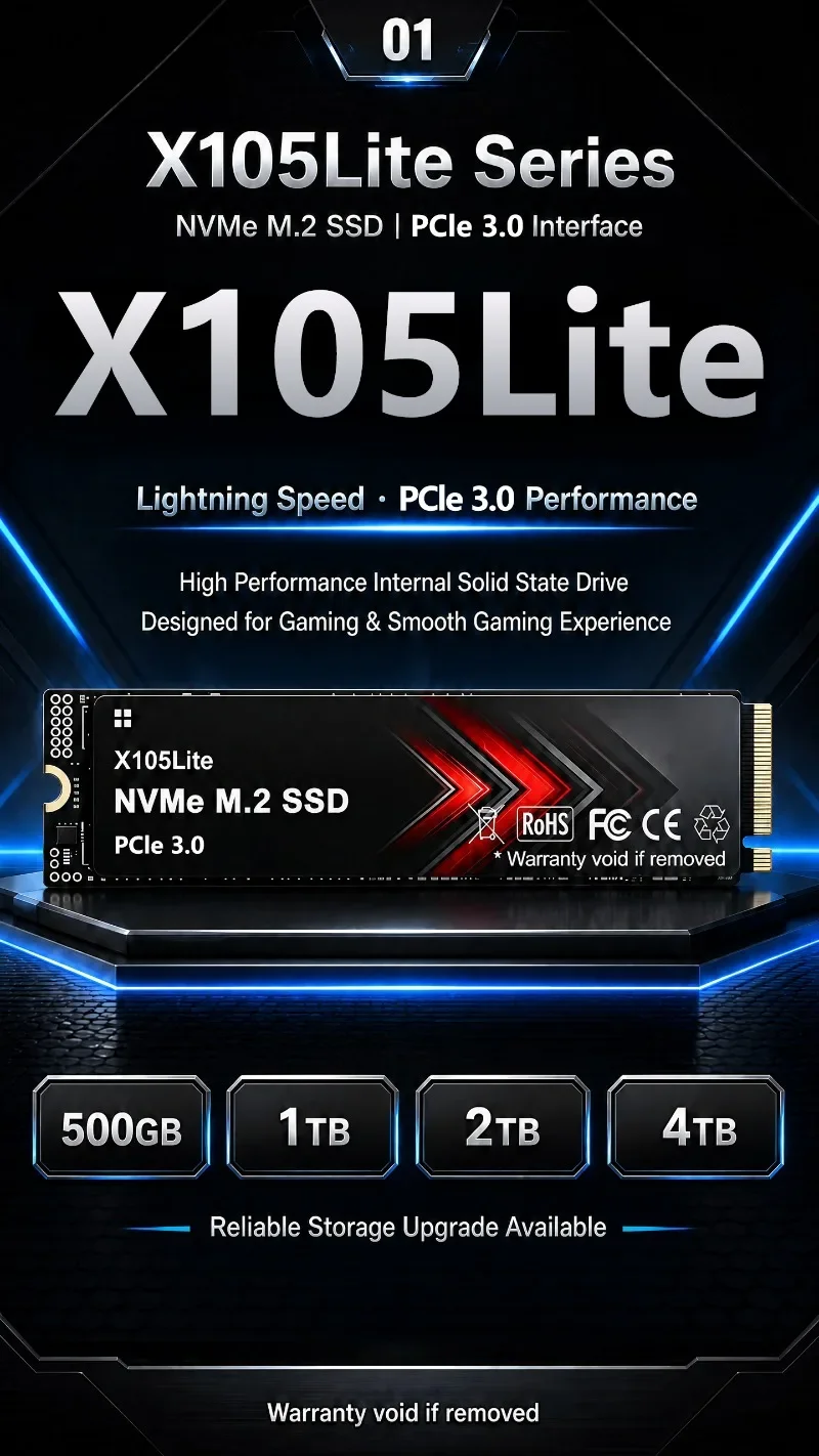 NEW X105Lite NVME SSD M2 NVMe Portable Hard Drive Solid State Disk PCIE3.0 High Speed 500GB 1TB 2TB 4TB for Laptop Desktop
