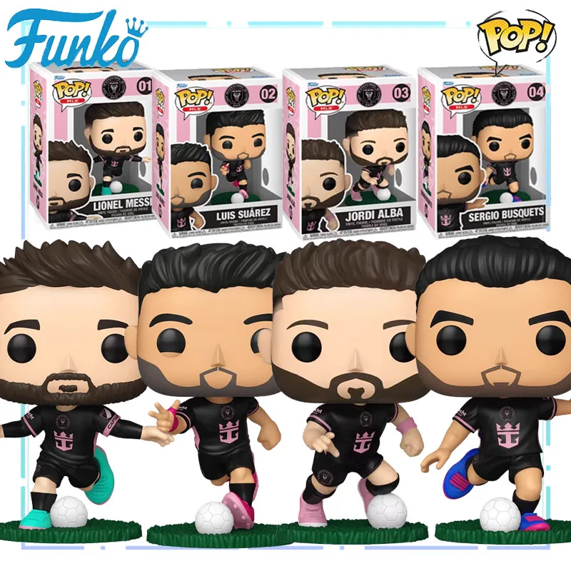 

Funko Pop Original Miami International Messi Suarez Alba Football Garage Kit Action Figure Toys for Boys /Girls Kids Gift