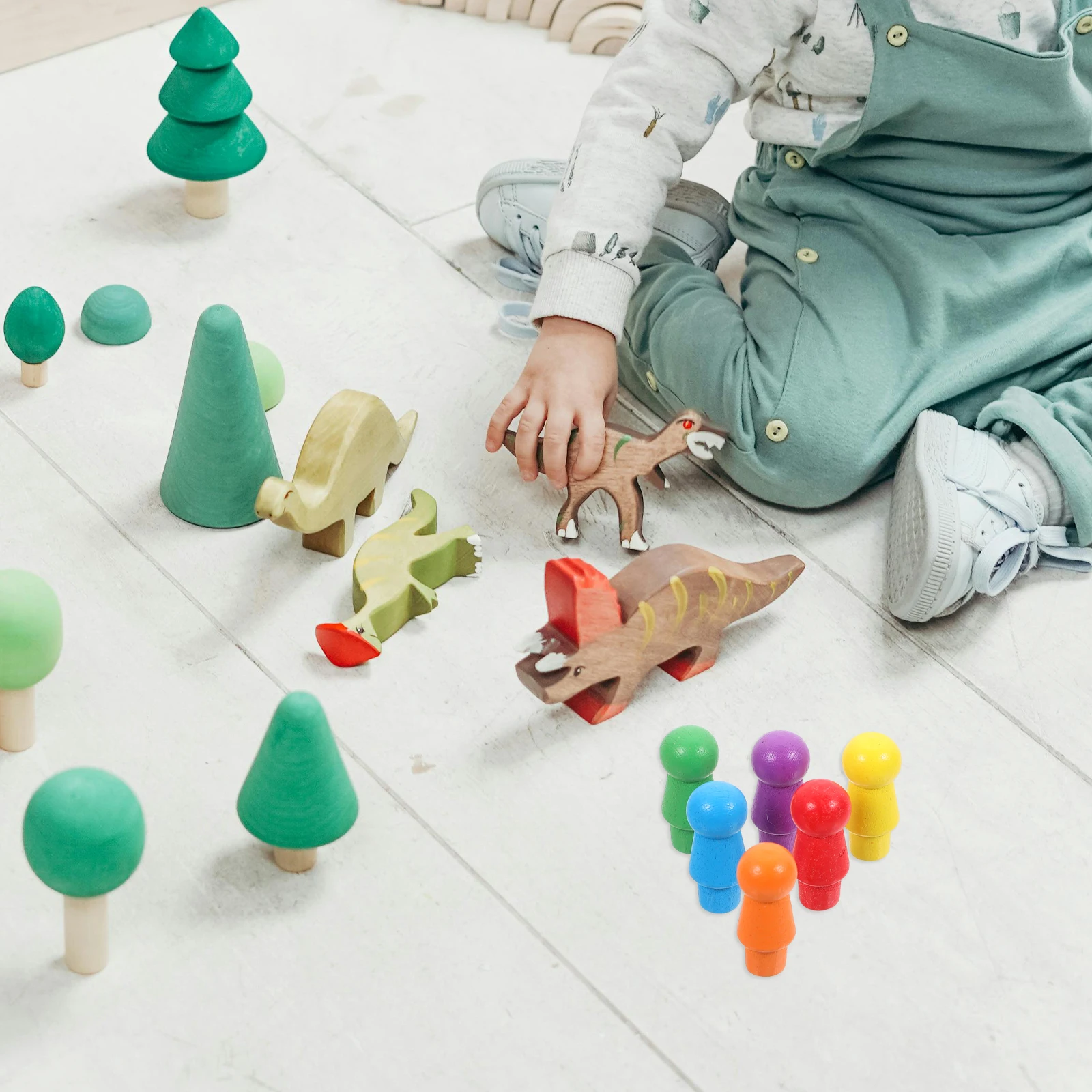 

60pcs Wooden Chess Pieces Colorful Small Replacement For Board Flight Chess Kids Educational Math Teaching Craft Entertainment