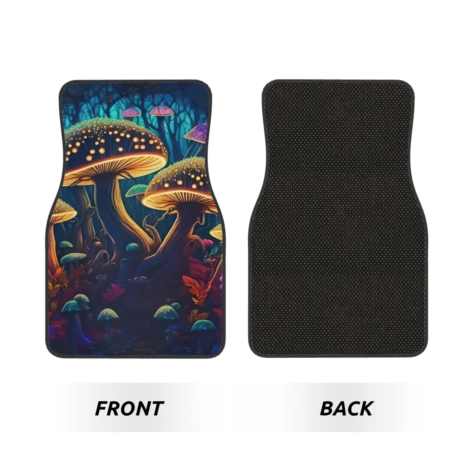 

Лесные красочные грибы Автомобильные коврики Нескользящие ковры Коврики Передние и задние автомобильные коврики для ног Набор из 4 предметов Автоаксессуары Декор