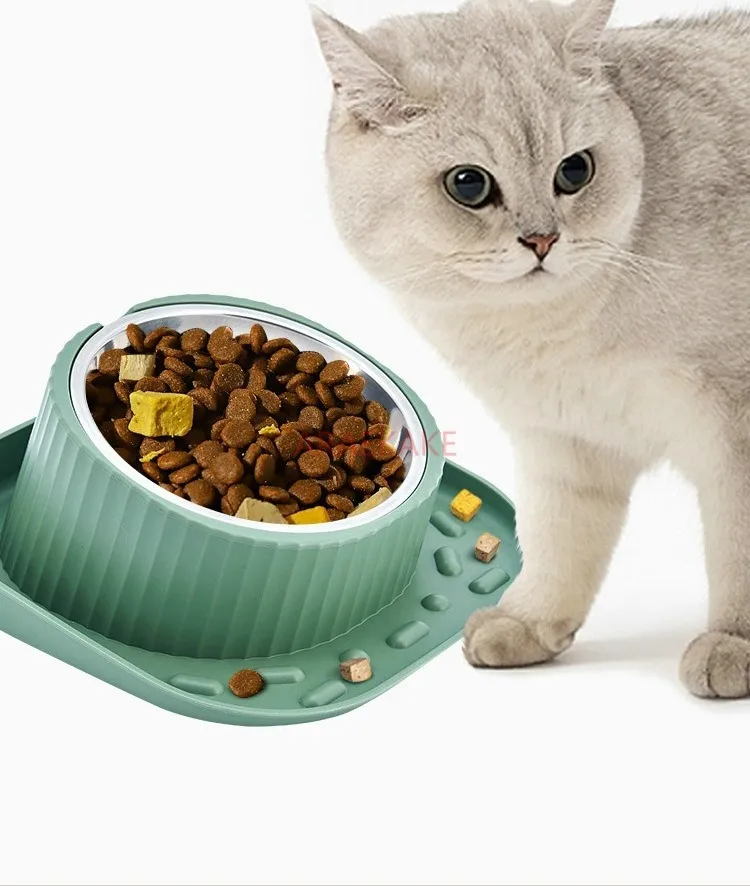 

Stainless steel cat and dog feeding bowl tilt bracket to protect cervical spine and prevent falling pet supplies