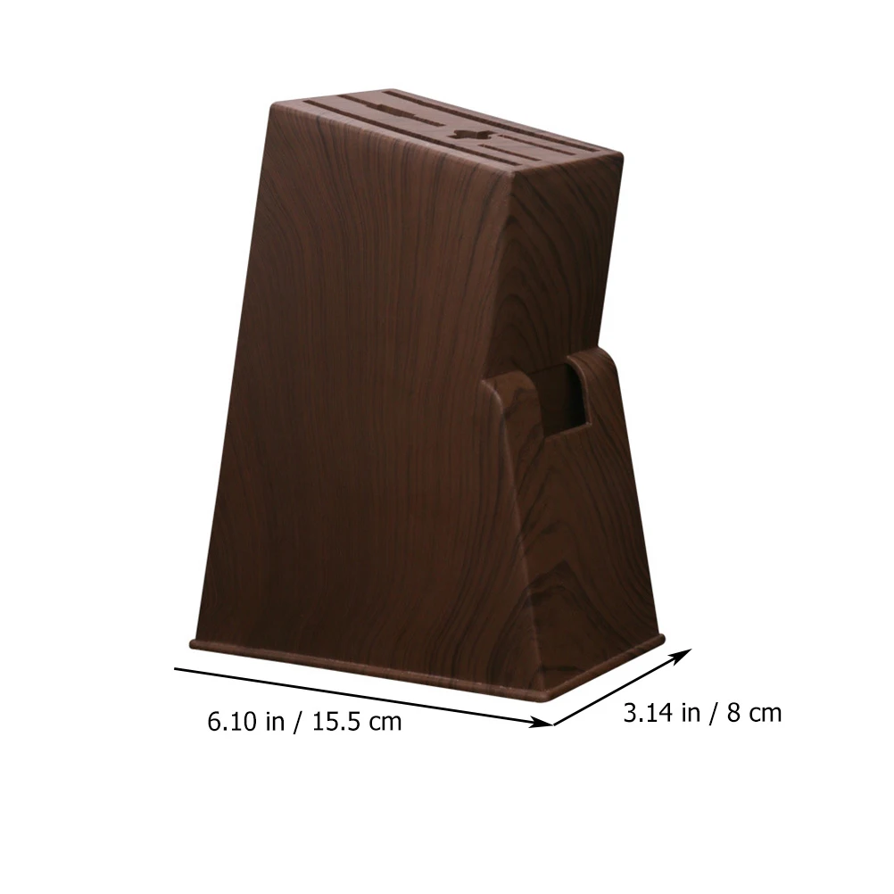 Knife Holder Universal Block Kitchen Storage Rack Plastic Small Pattern Wide Slots Scissors Knives Storage