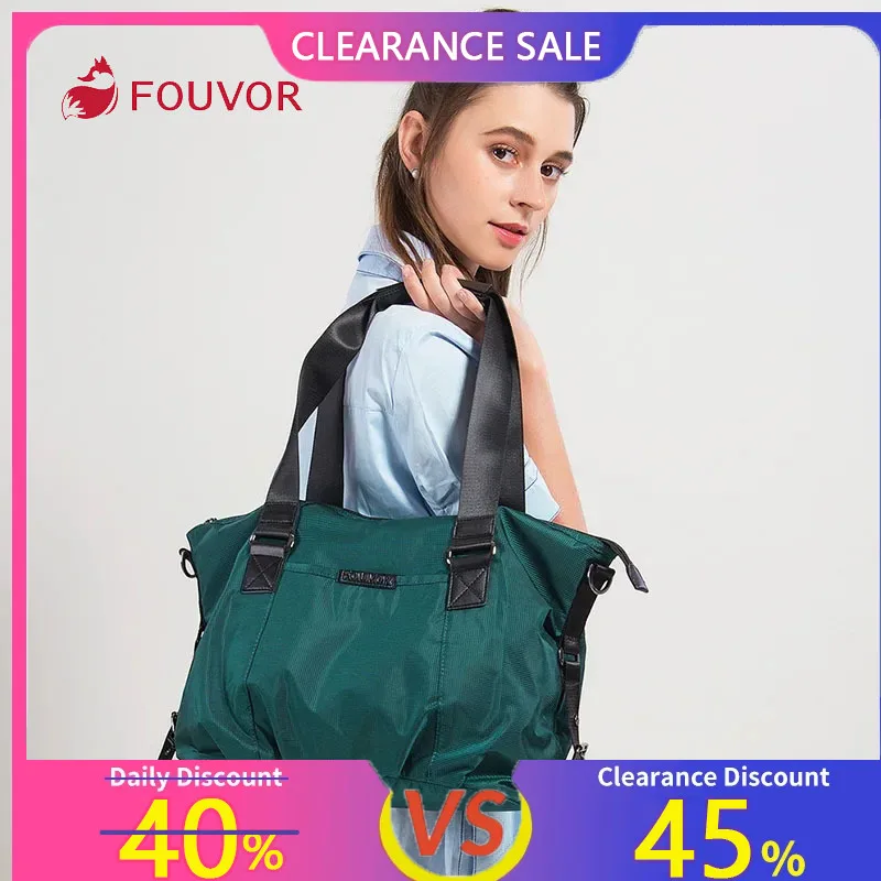 

Fouvor Women Green Nylon Tote Bag Fashion Large Capacity Travel Shopping Shoulder Bags Dual Straps Hand & Shoulder Bags 2532-04B