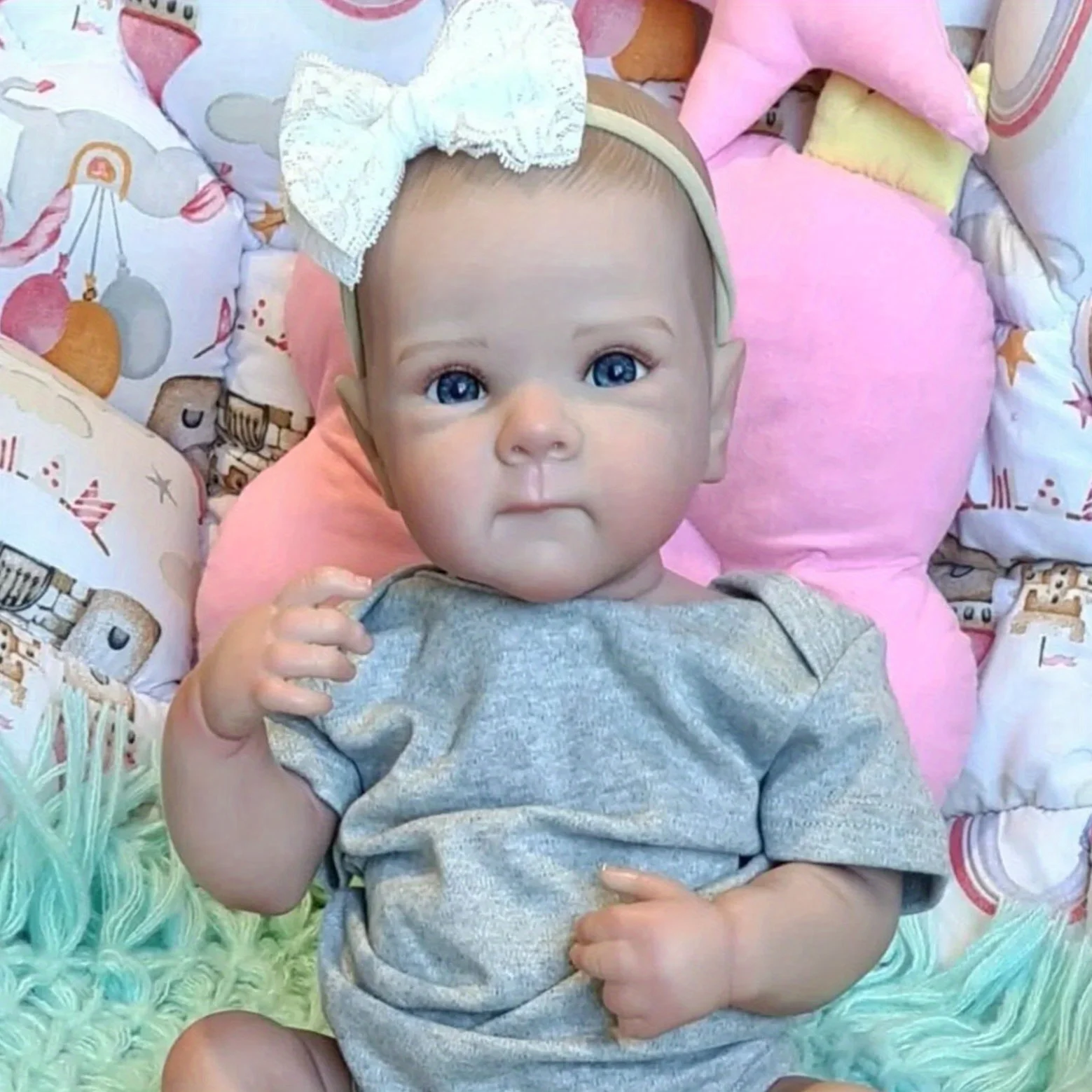 

BZDOLL 18inch 45cm Full Vinyl Body Reborn Baby Girl Doll Toy for Child Handmade Fashion Birthday Gift Bathe Bedtime Toy