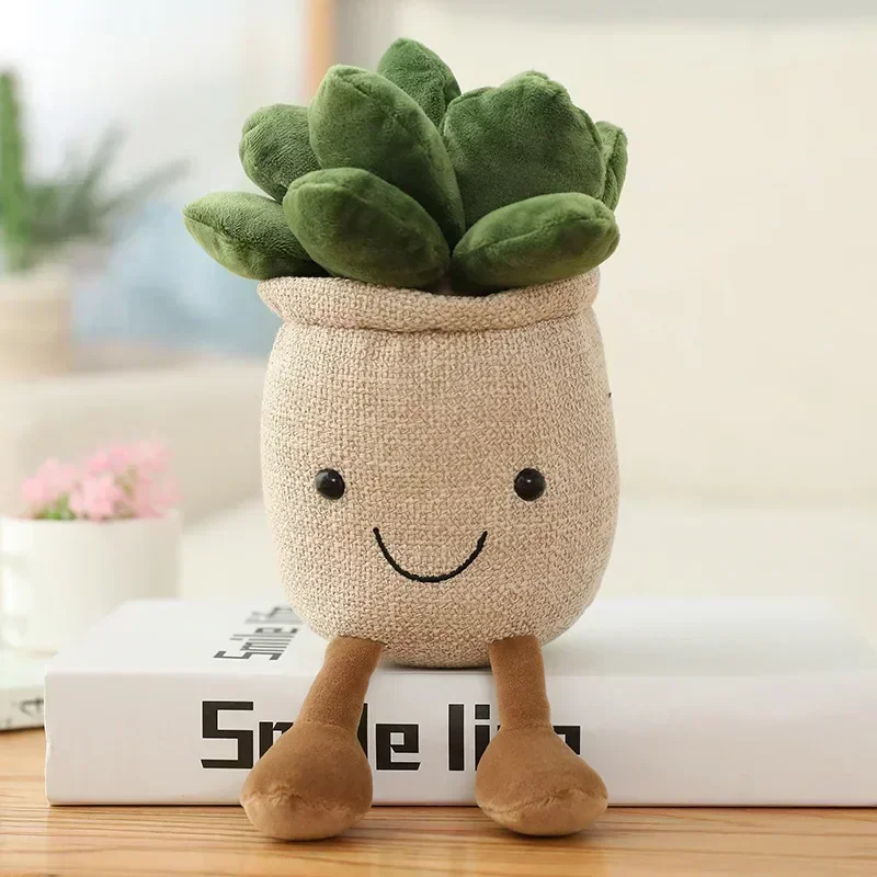 Succulent Plants Stuffed Toy For Kids Soft Simulation Potted Plush Toy Doll Decor Desk Window Decoration Gift