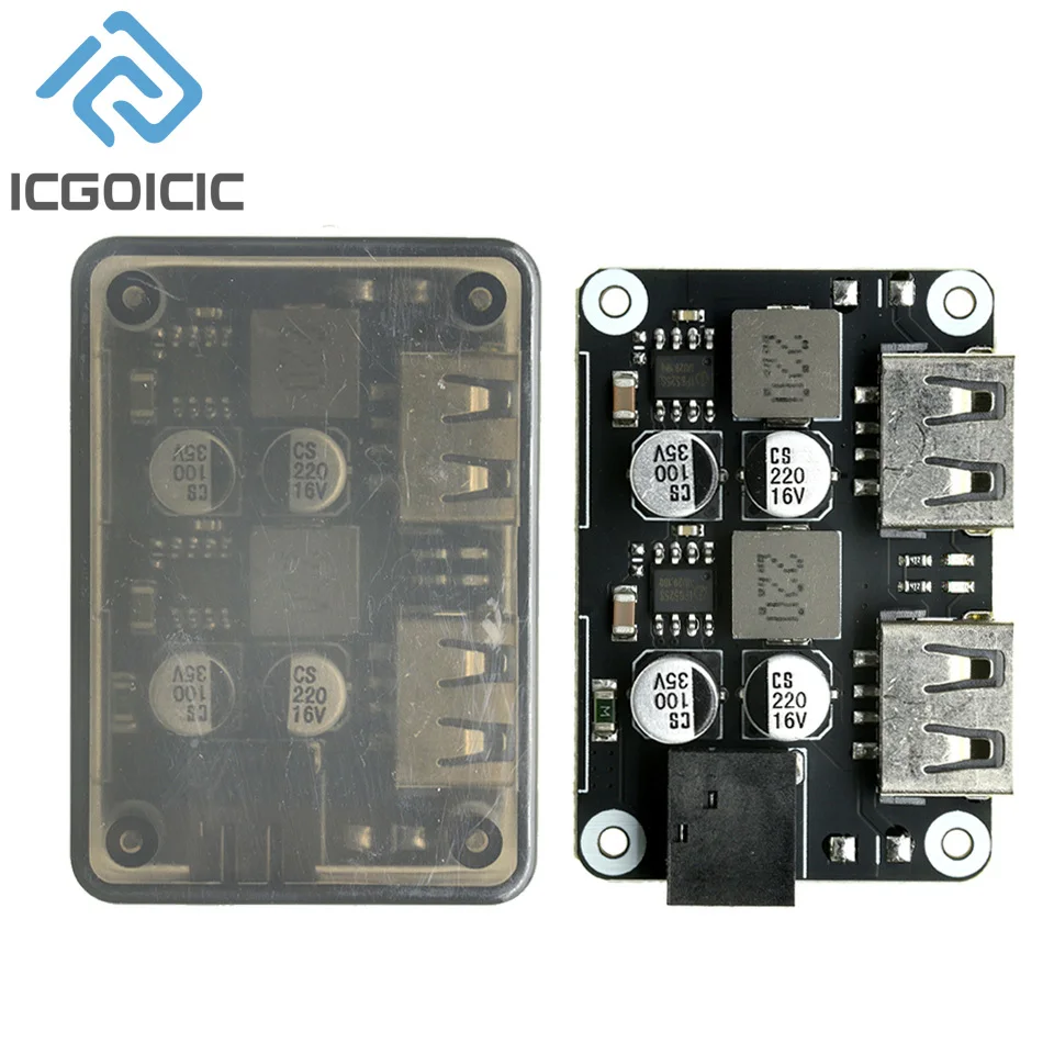 Çift USB Hızlı Şarj Adım Aşağı Modülü 6-30V12V24V - QC3.0 HWFCP Araç Telefonu Şarjı