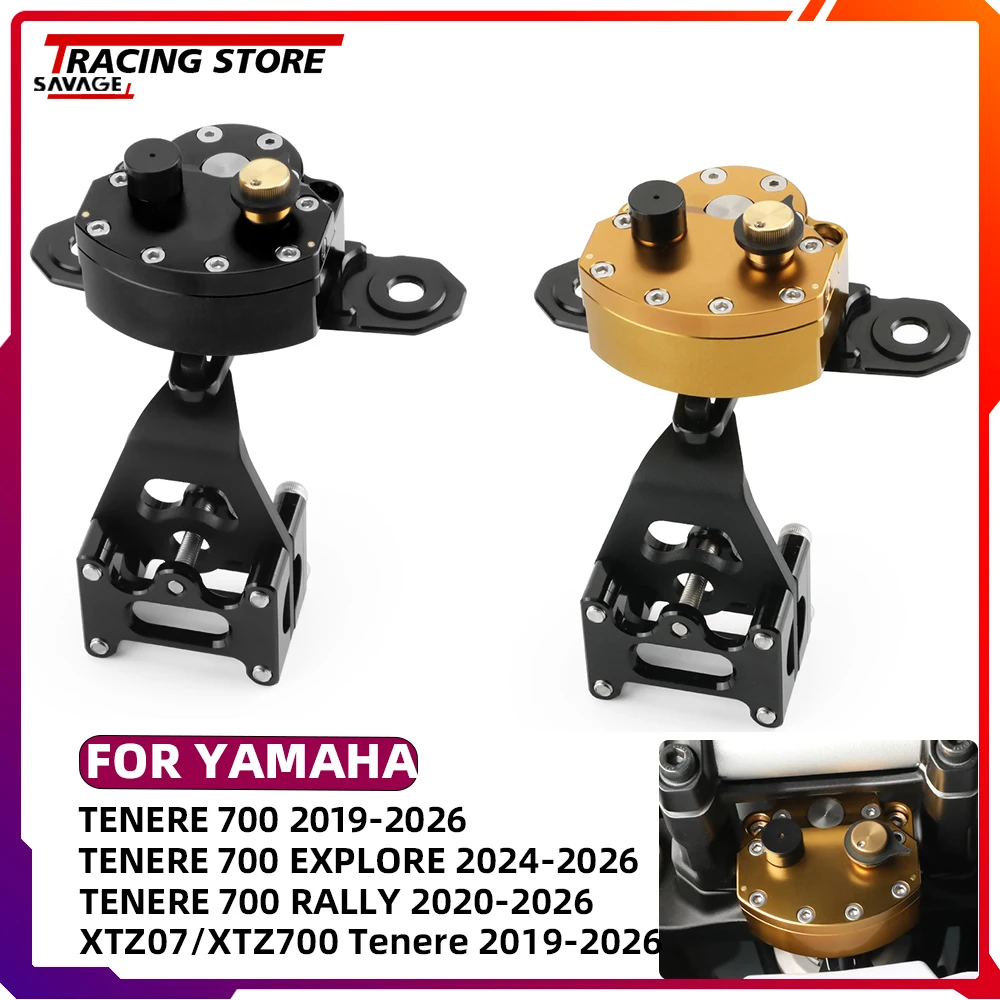 

Motorcycle Adjustable Radial Steering Damper Stabilizer with Mounting Bracket For Yamaha Tenere 700 Explore Rally XTZ07/XTZ700