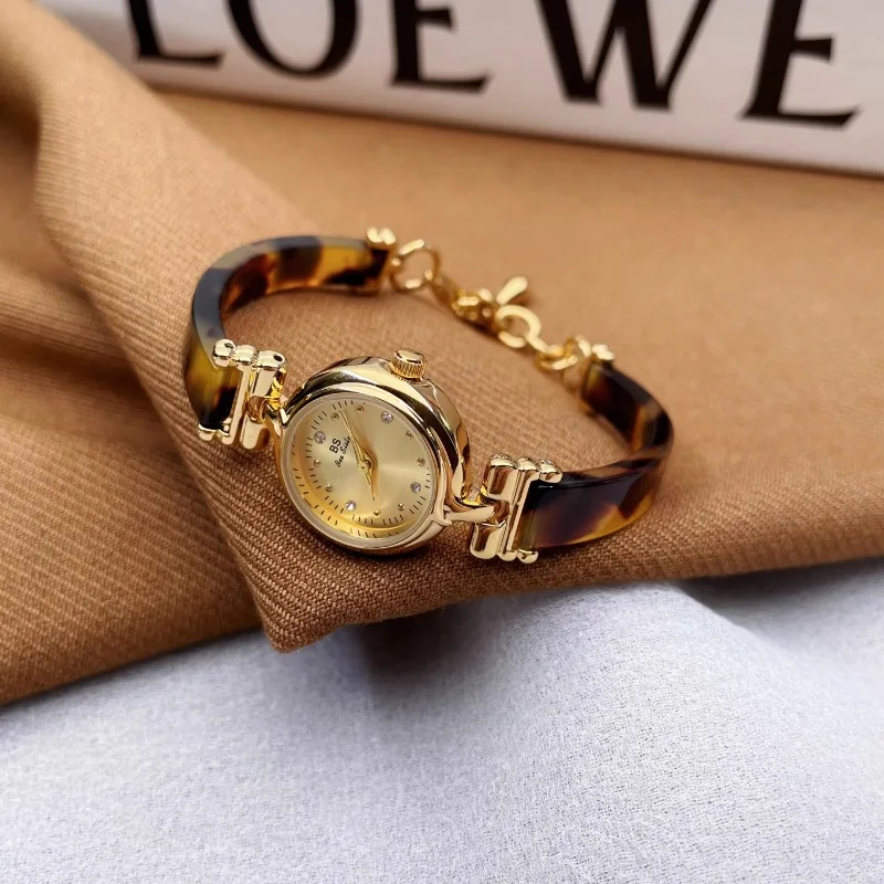 Amber Bracelet Women\'s Watch Luxury Delicate Bracelet Small Quartz Watch Brazalete Acero Inoxidable Mujer Relógio Feminino