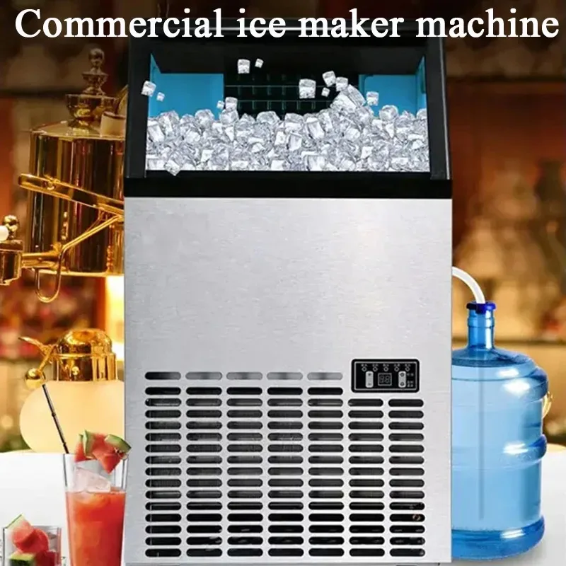 

【 Hot】Electric Ice Maker 110lbs/24h Commercial Snow Milk Cube Ice Machine 176lbs Household Milk Shop Equipment