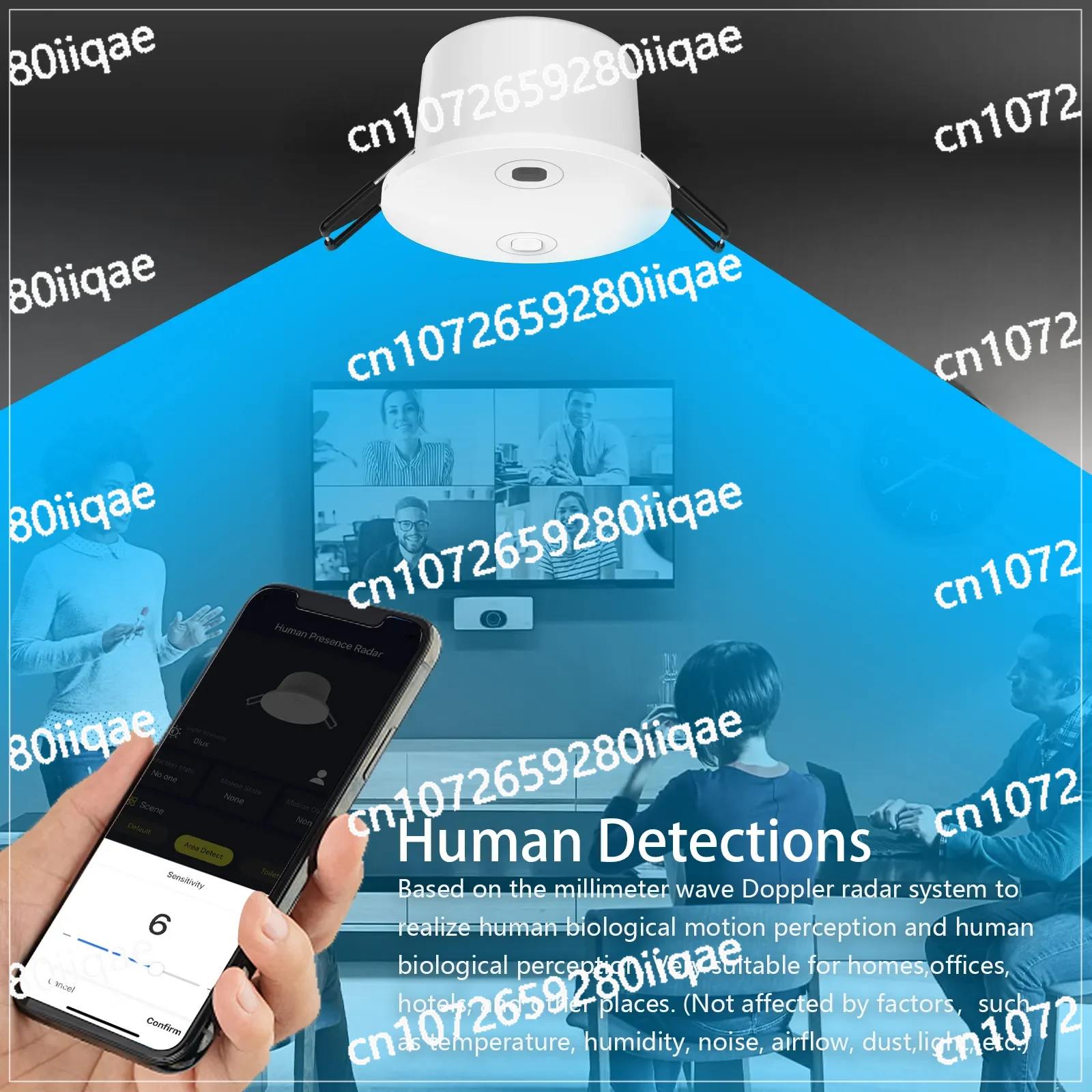 

Пульт дистанционного управления 60 ГГц, радар пожилого миллиметрового диапазона, обнаружение падения человека с приложением Tuya, датчик присутствия движения